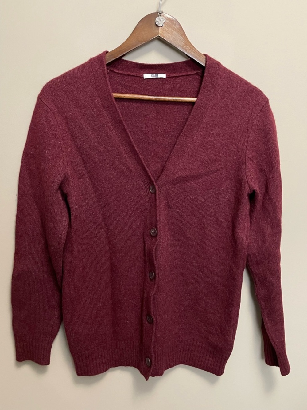 Uniqlo Burgundy Wool Alpaca Blend Cardigan Women’s Size Small